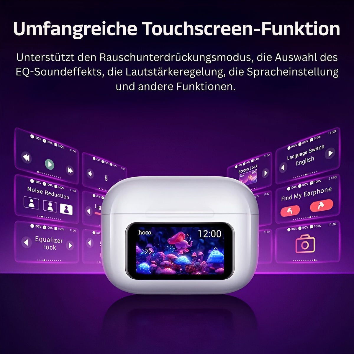 TouchPadsX Pro – True Wireless In-Ear Kopfhörer mit Touchscreen & ANC