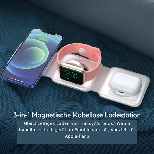 3in1 Magnetische Ladestation | Hanupi für iPhone, Watch & AirPods