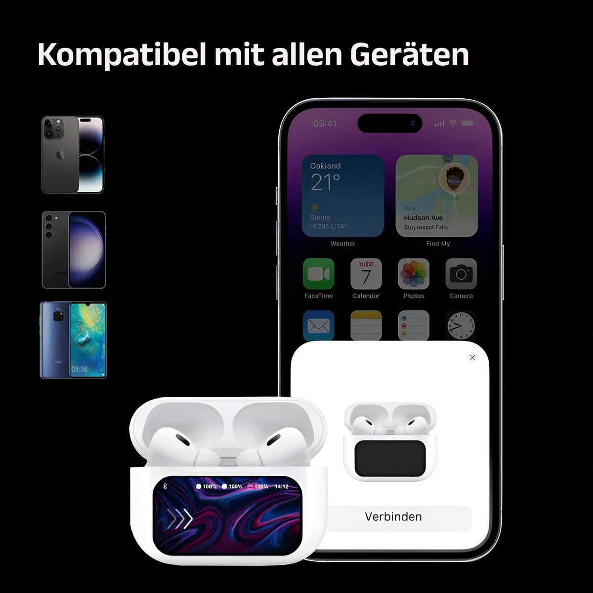 TouchPadsX Pro – True Wireless In-Ear Kopfhörer mit Touchscreen & ANC